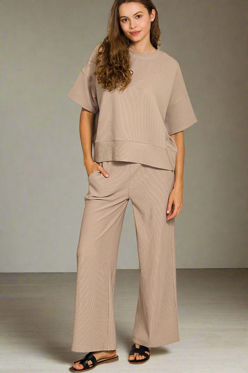 Janay Ribbed Top & Pants Set