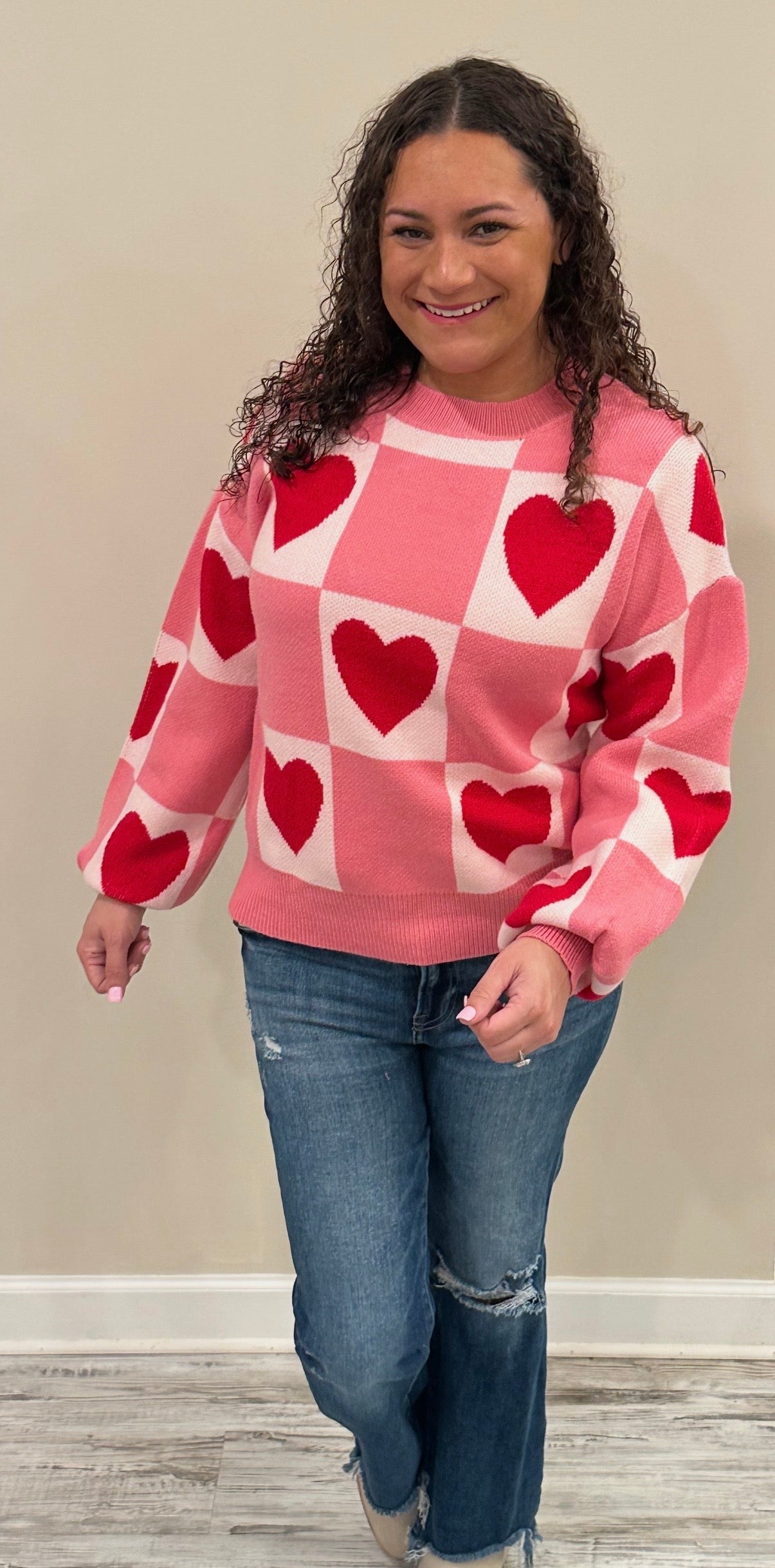 Checkered Valentines Sweater