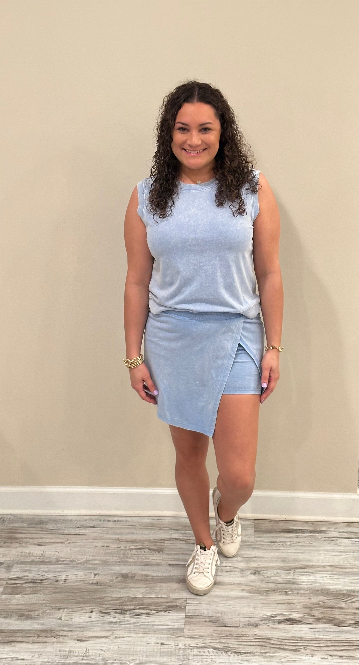 Emily Blue 2 Piece Skort Set