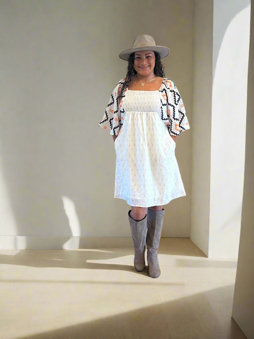 Aztec Fall Dress with Pockets