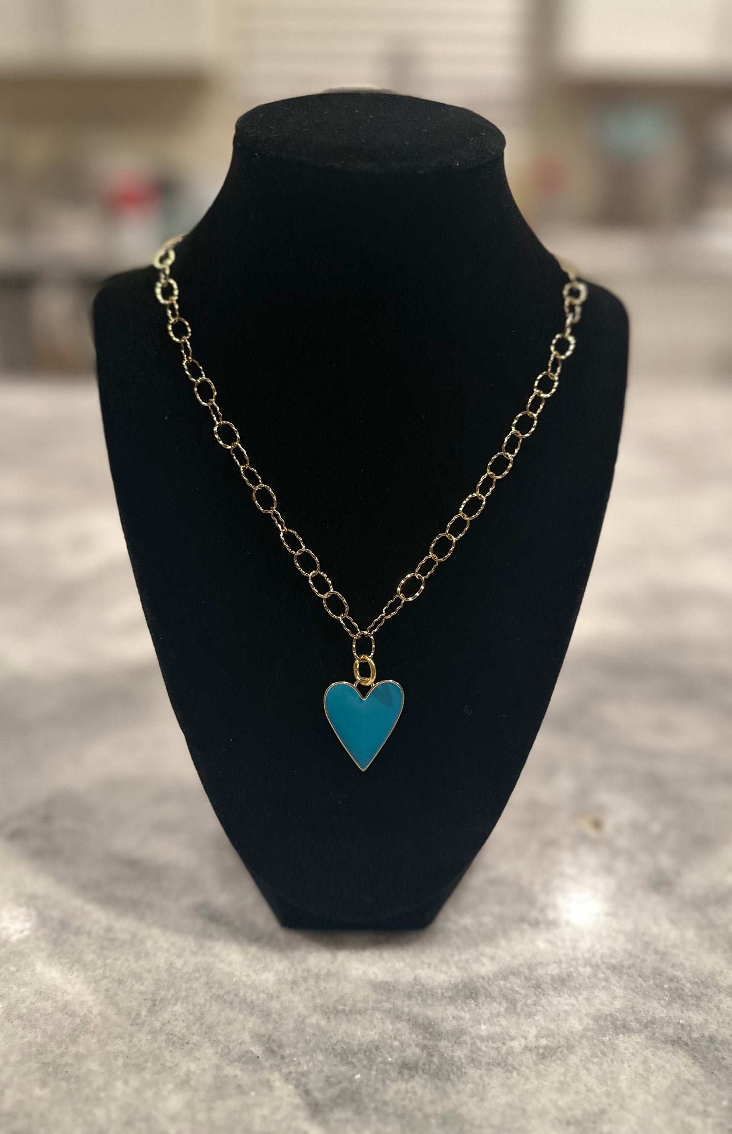 Blue Heart Charm Necklace 🩵