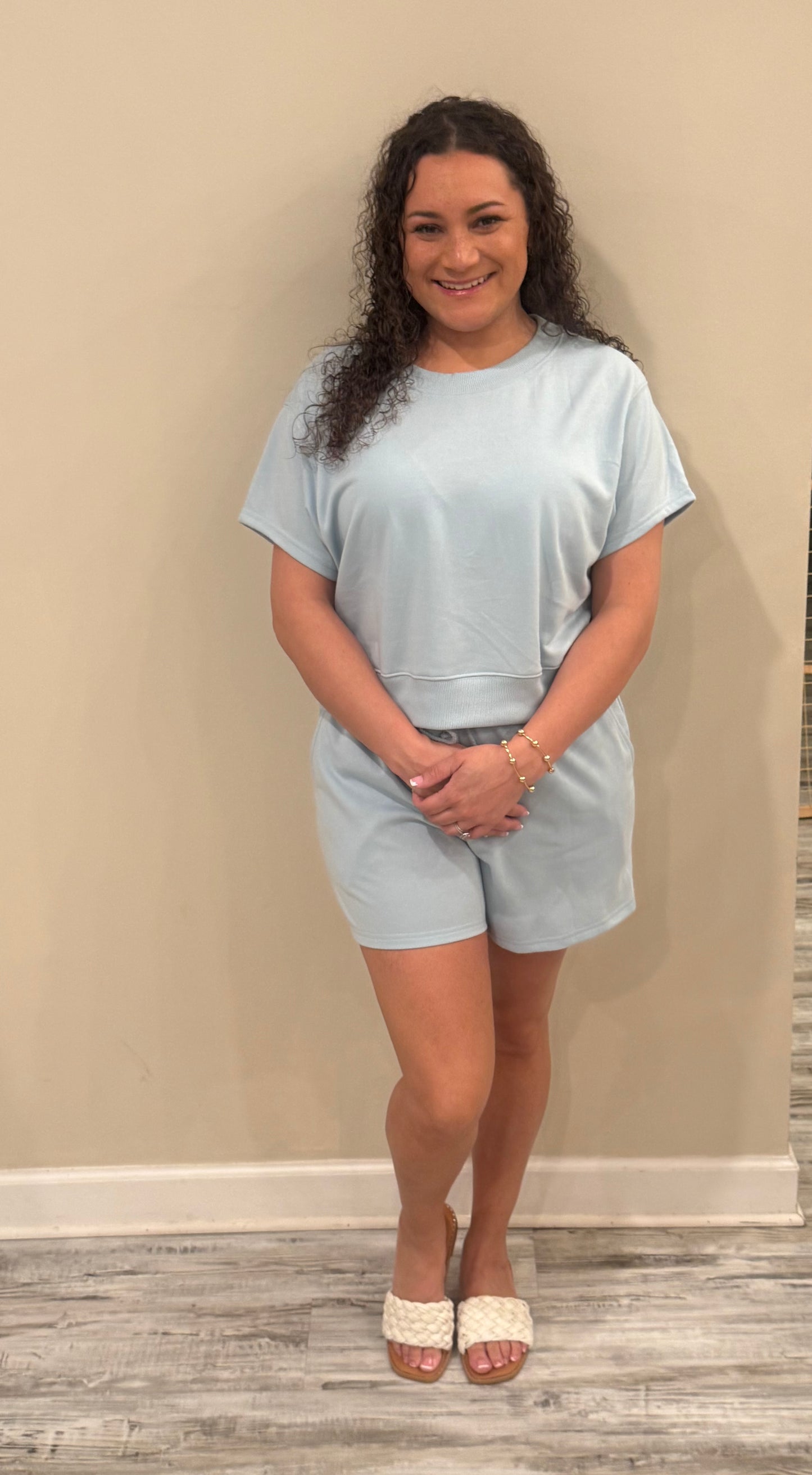Jade Blue Shorts Set