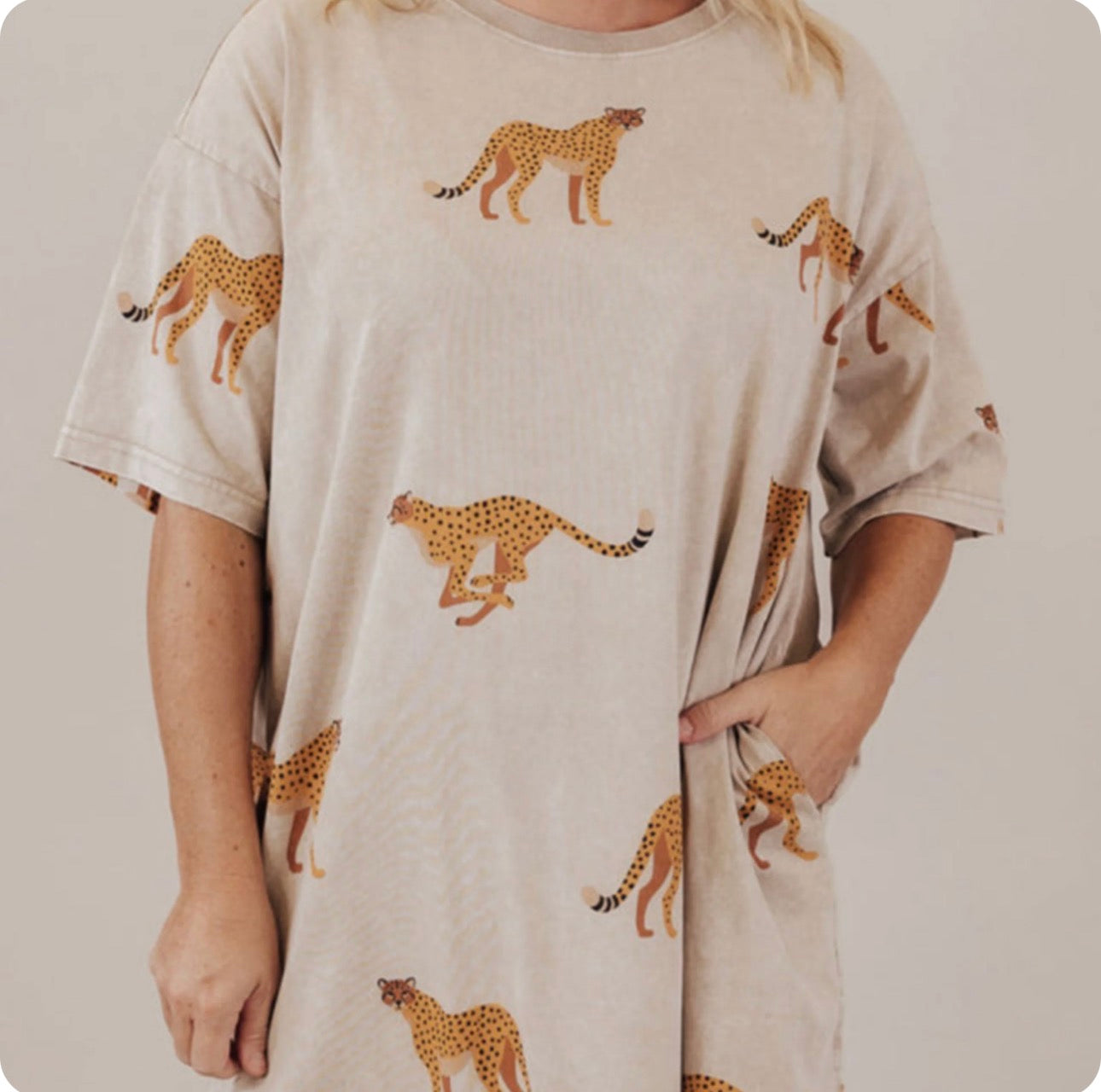 Apricot Plus Cheetah T-Shirt Dress