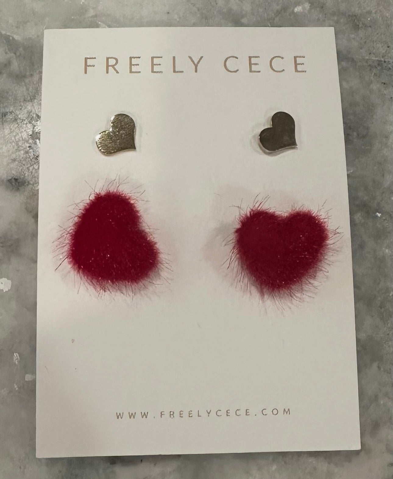 Fuzzy Heart Earring Double Pack