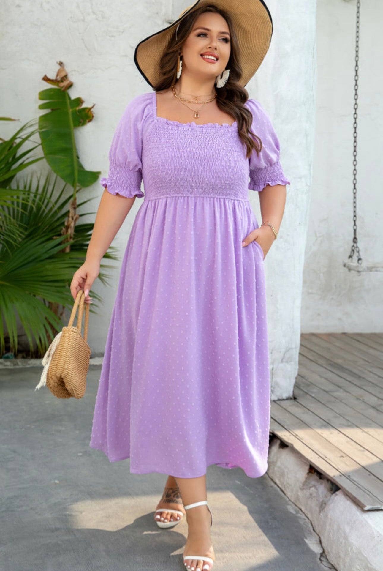 Light Purple Curvy Maxi Dress