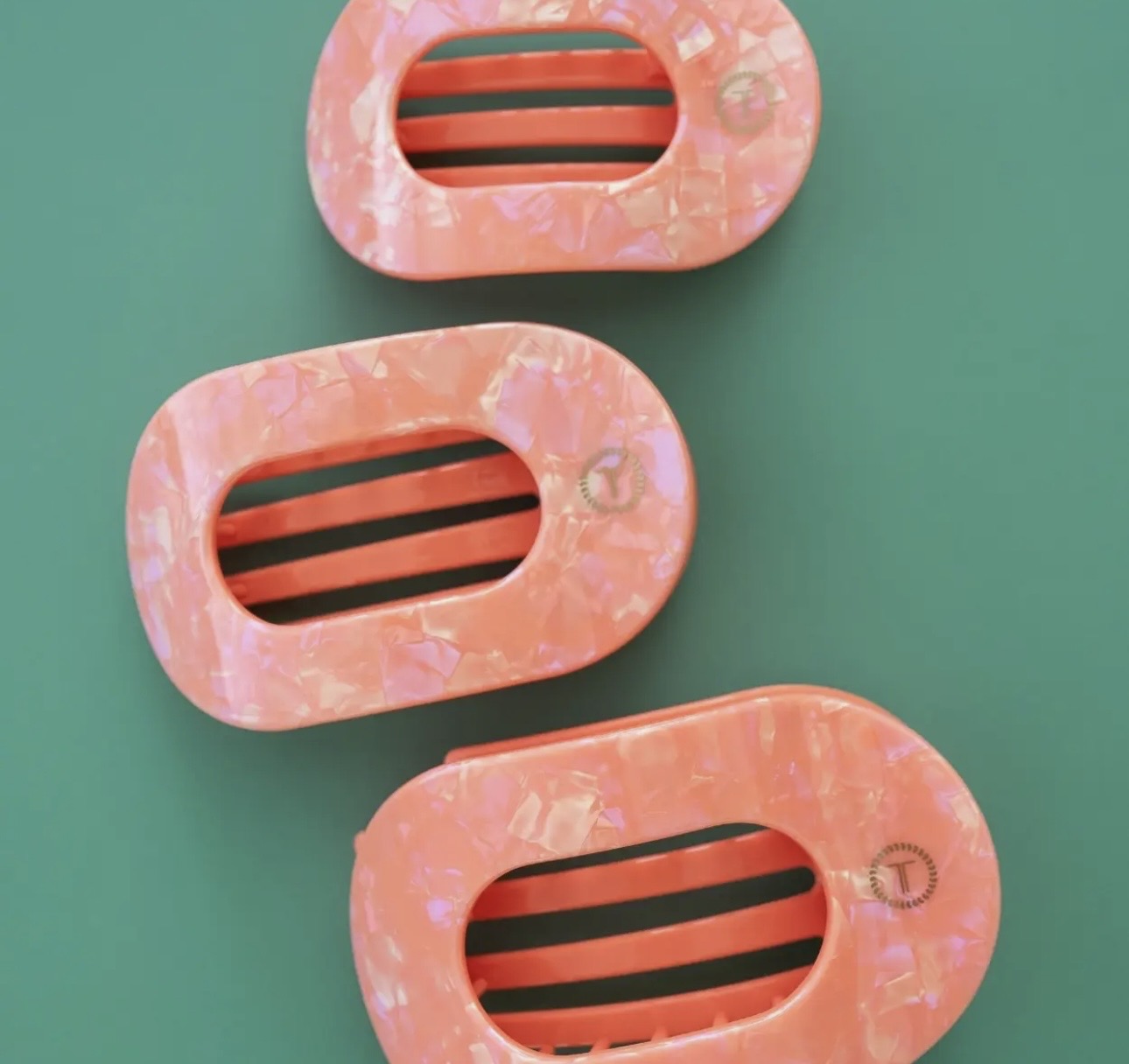 Teleties Flat Round Hair Clip |Dreamsicle