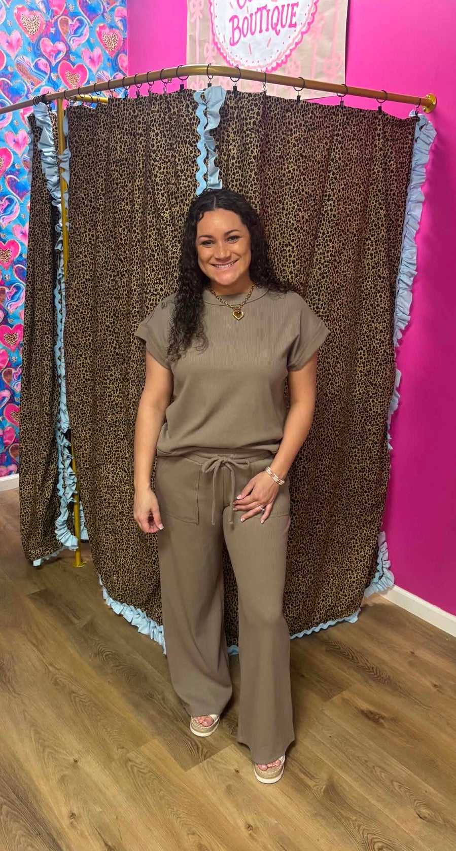 Brown Zenana Pants Set