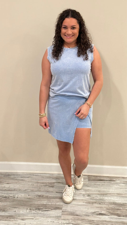 Emily Blue 2 Piece Skort Set
