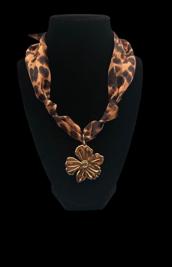 Jordan Cheetah Scarf Necklace