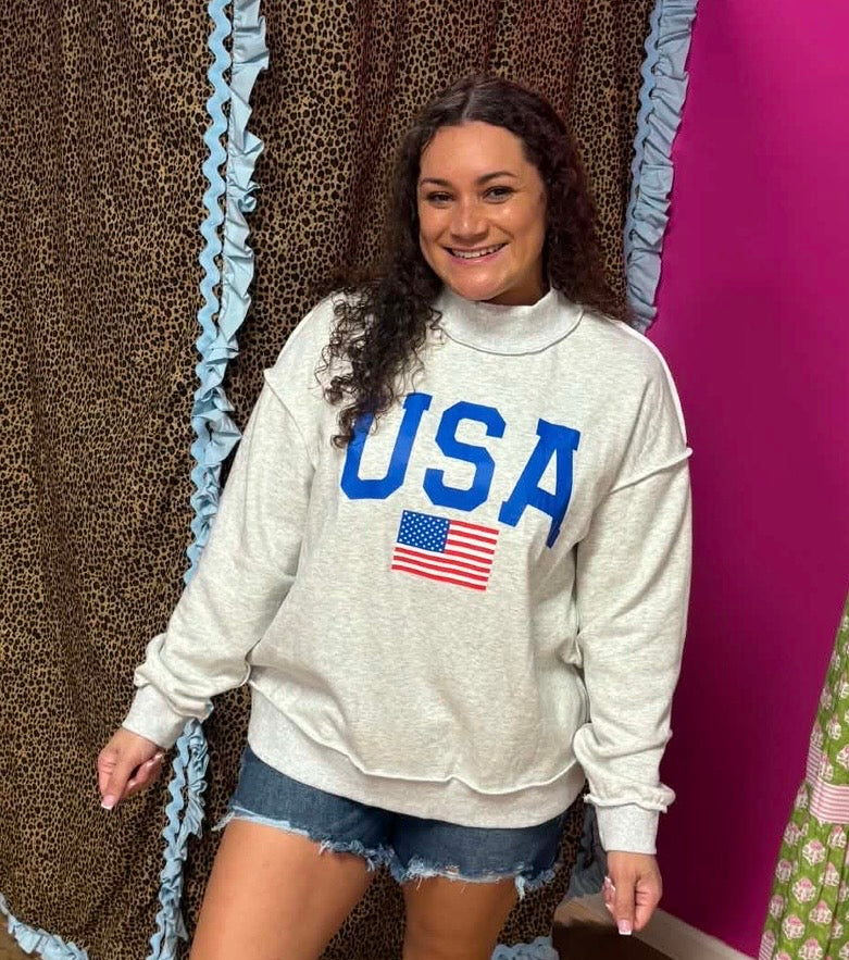 USA America Reversible Mockneck