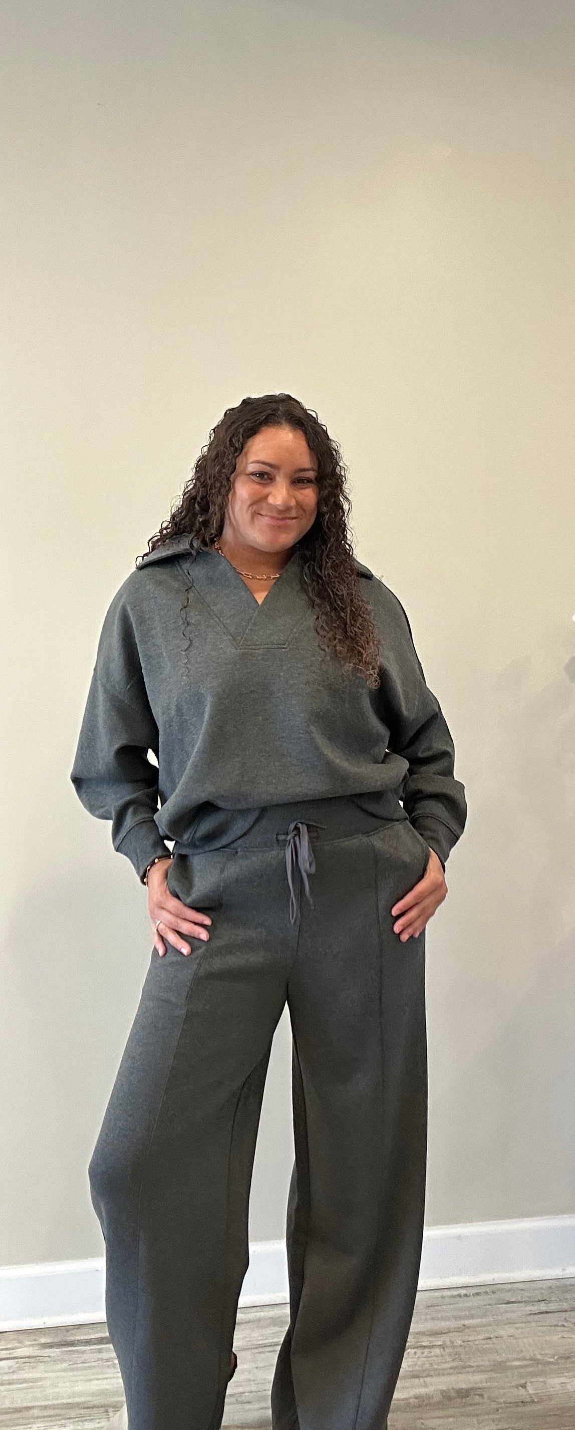 Grey 2 Piece Pants Set