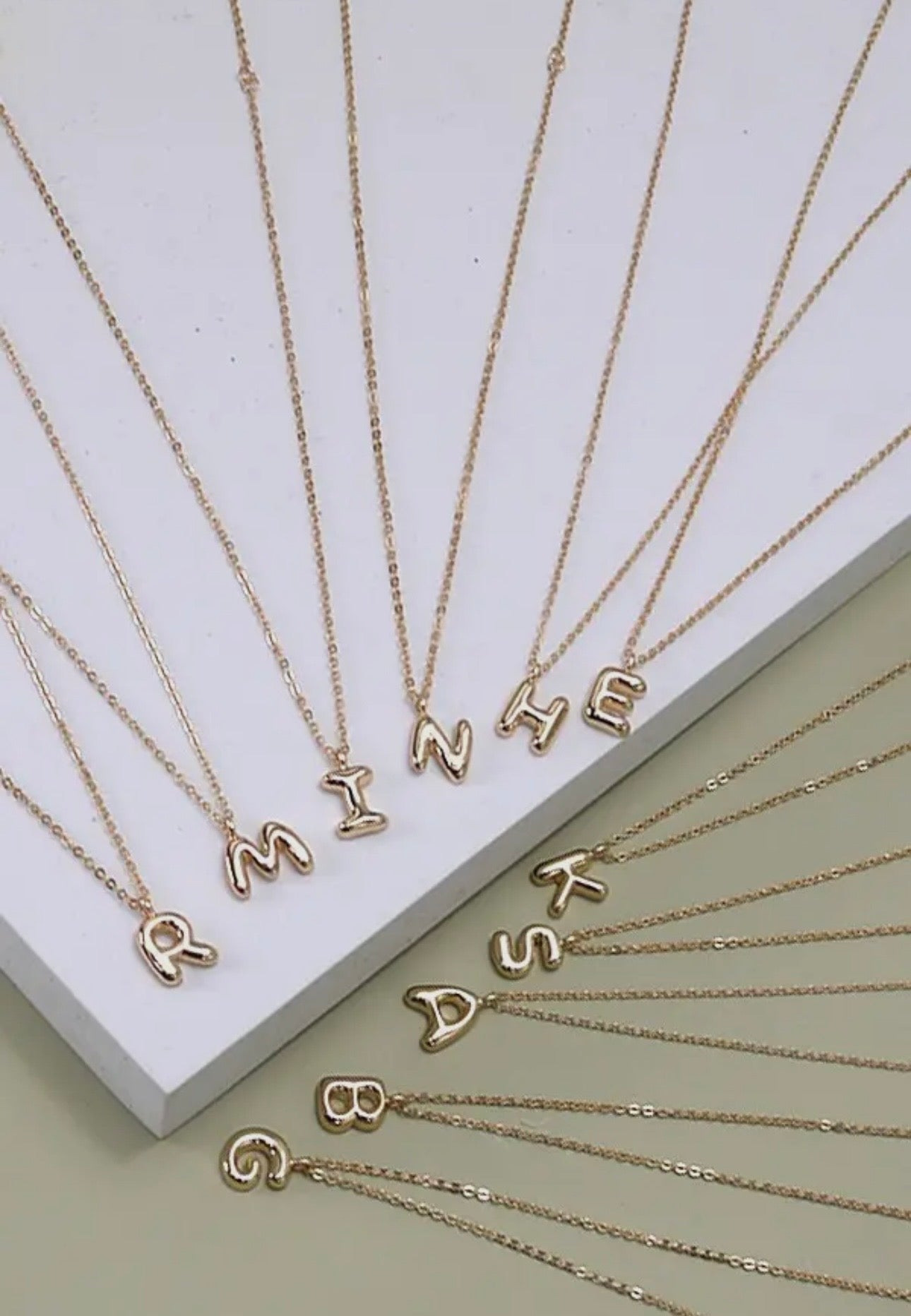 Bubble Personalized Initial Necklace