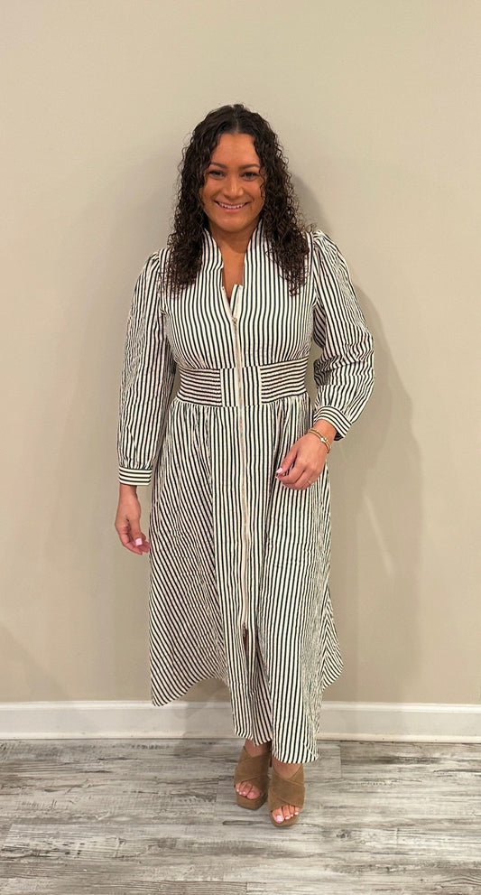 Green Striped Lola Dress