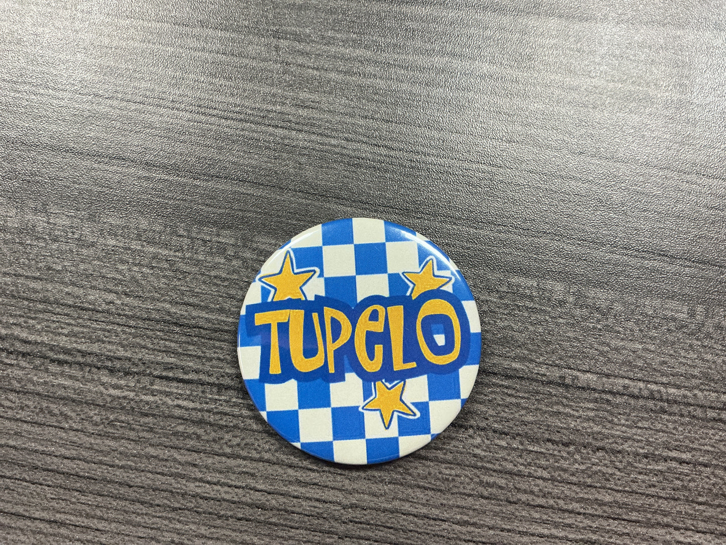 Checkered Tupelo button