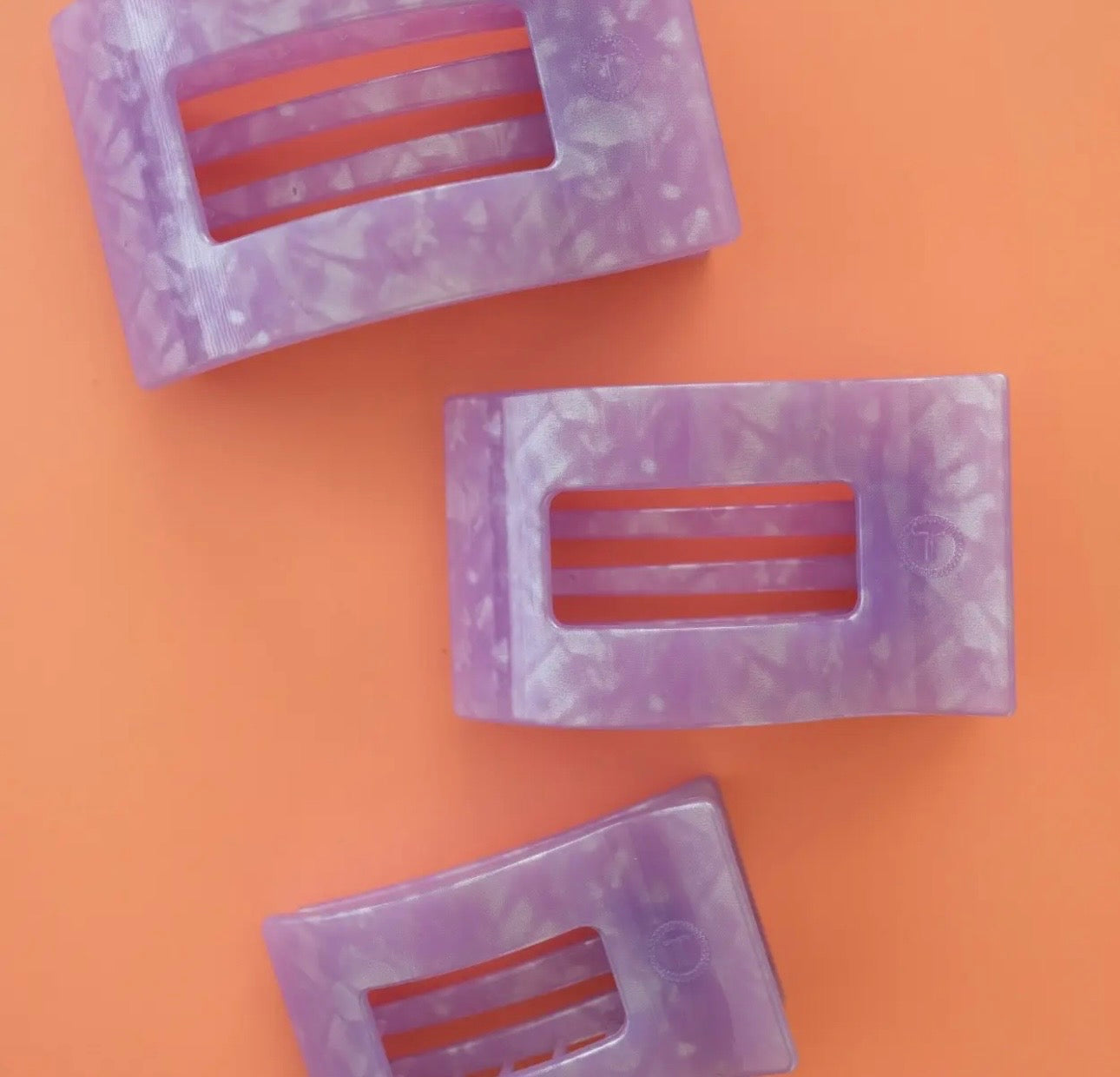 Teleties Flat Rectangle Hair Clip |Lavender Mist