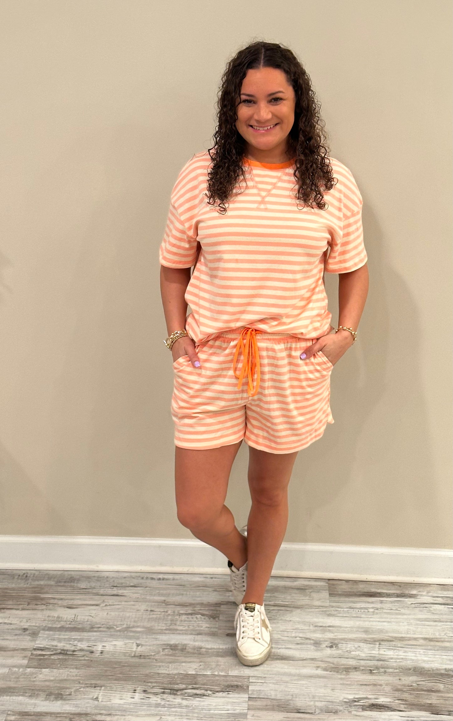 Peachy Striped 2 Piece Set