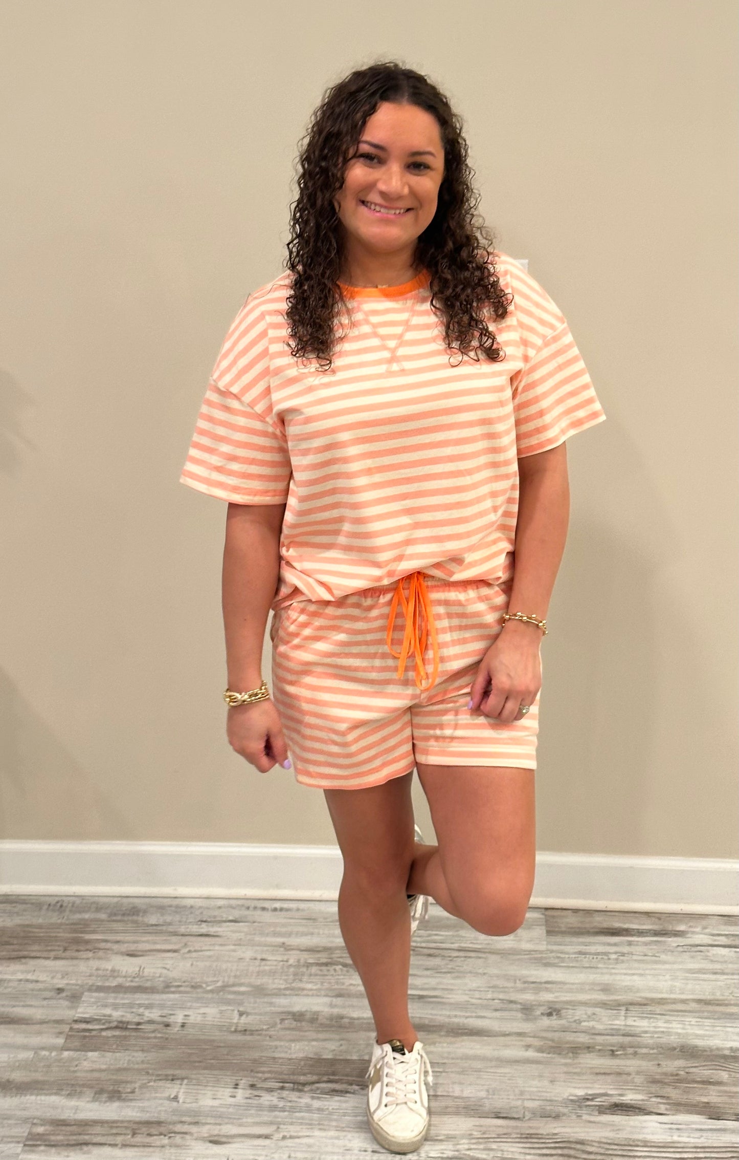 Peachy Striped 2 Piece Set