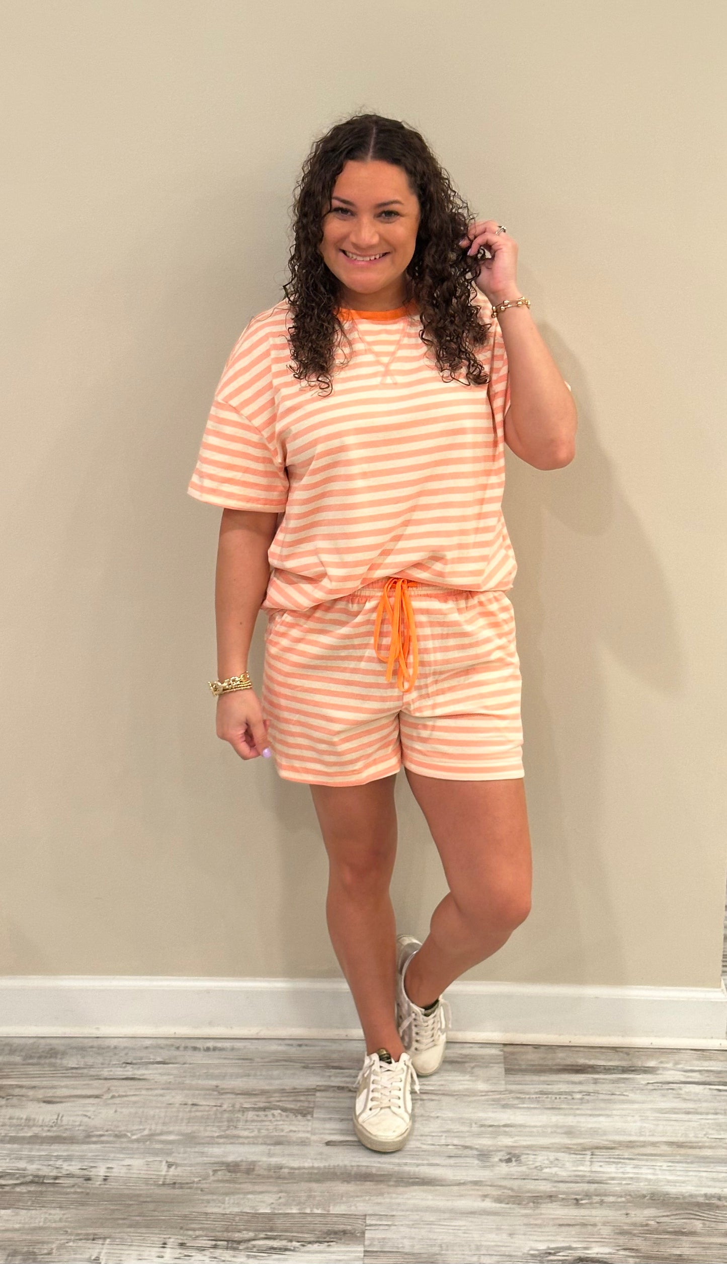 Peachy Striped 2 Piece Set