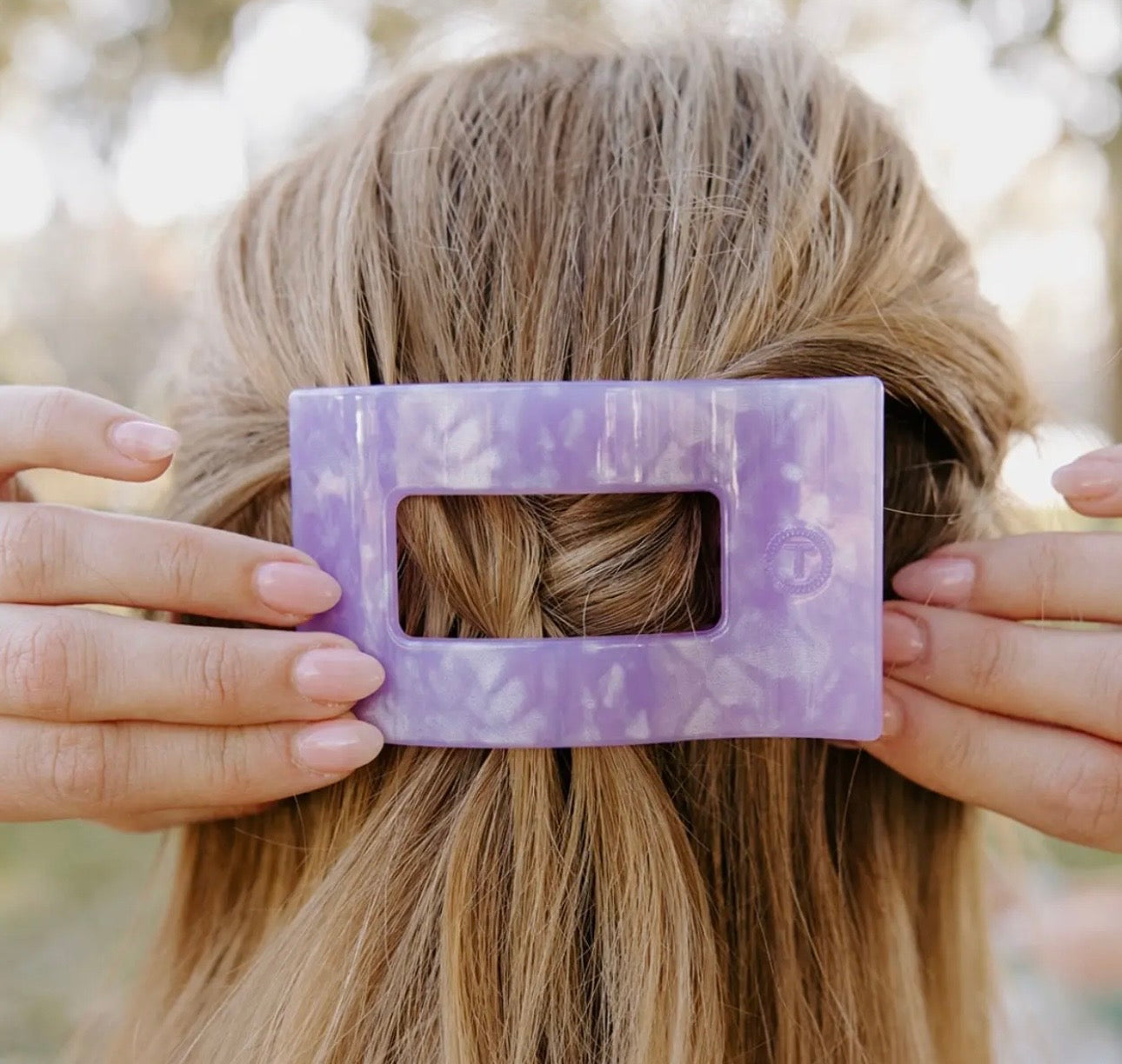 Teleties Flat Rectangle Hair Clip |Lavender Mist