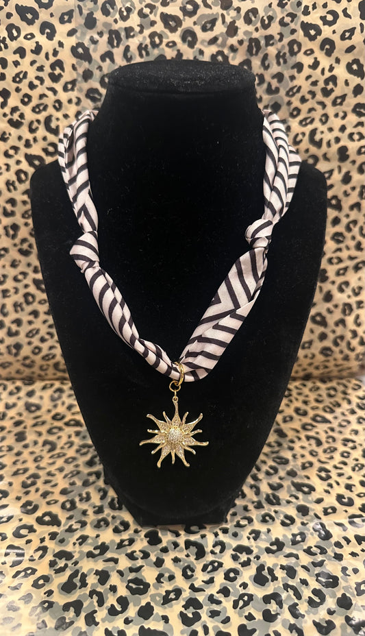 Striped Sun Scarf Necklace