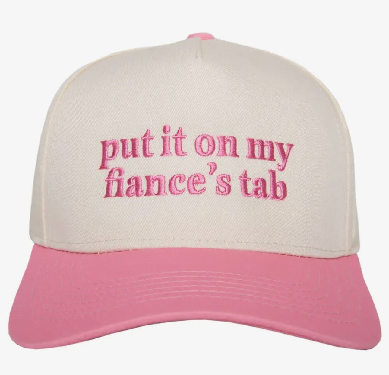 Katydid “Put it on my Fiance’s Tab” trucker hat