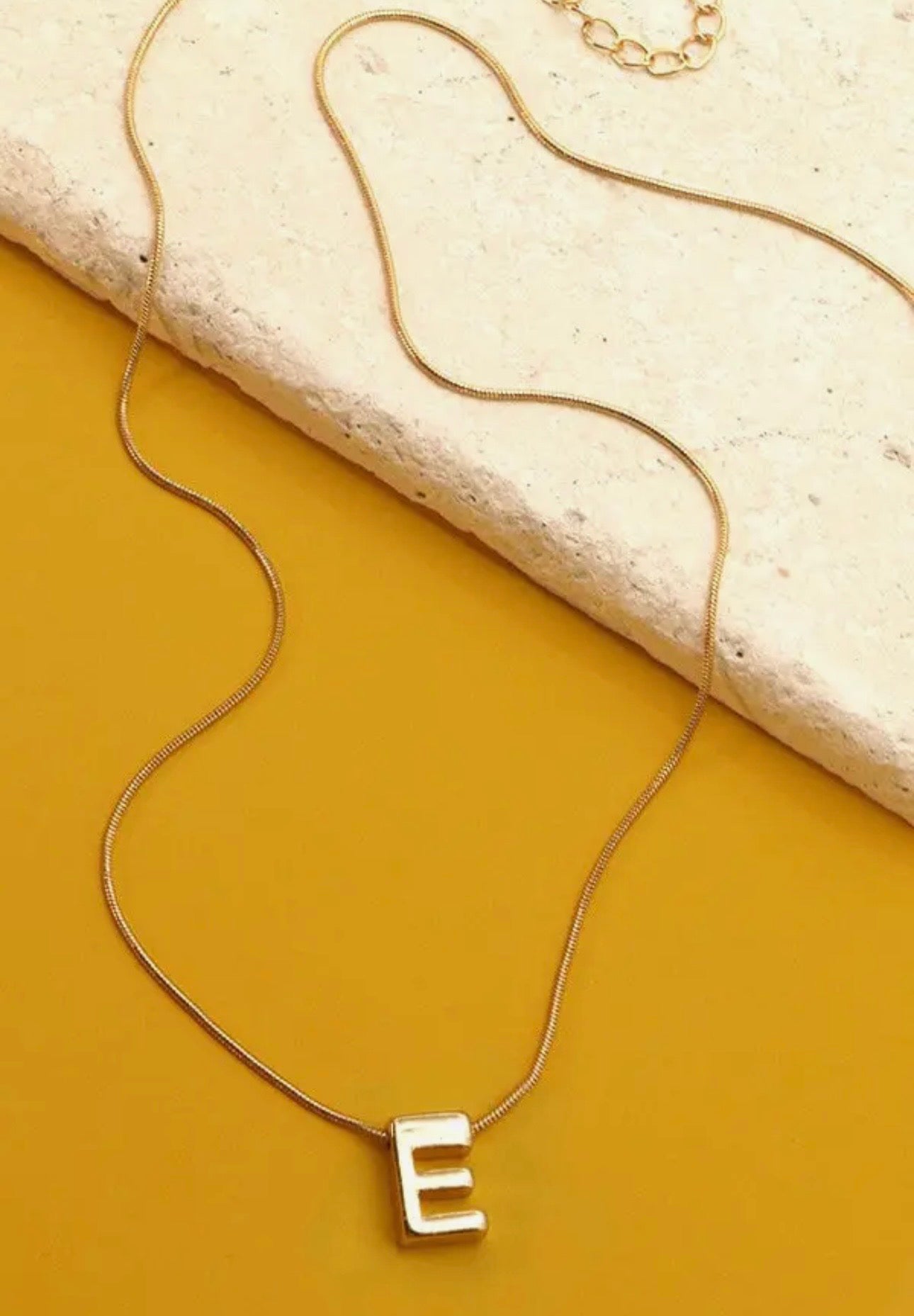 Snake Chain Initial Pendant Necklace