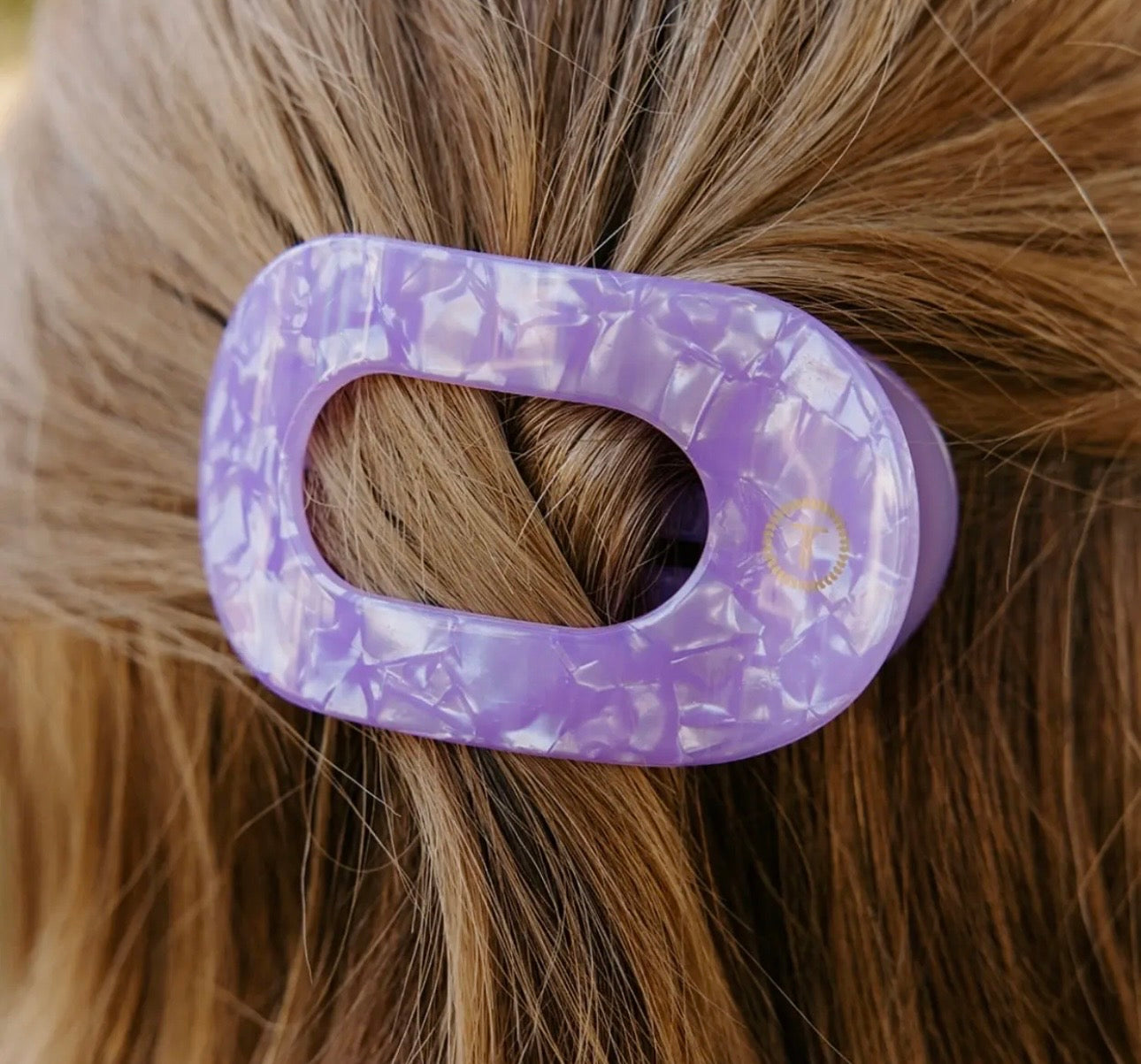 Teleties Flat Round Hair Clip|Lavender Mist