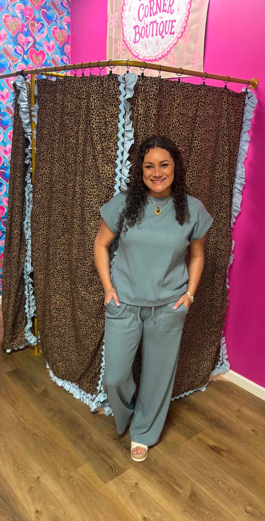 Ash Blue Zenana Pants Set