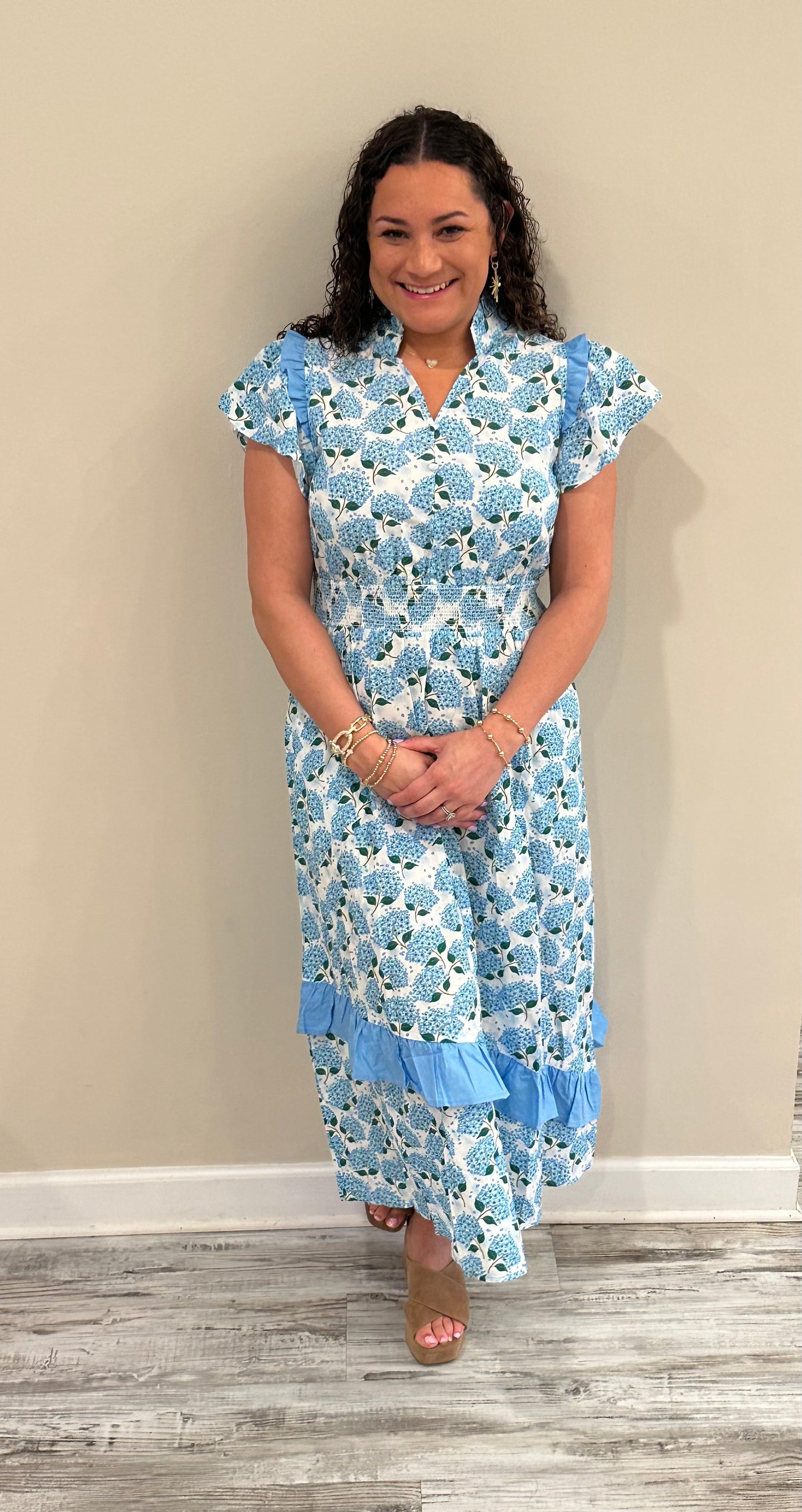 Lydia Blue Floral Dress