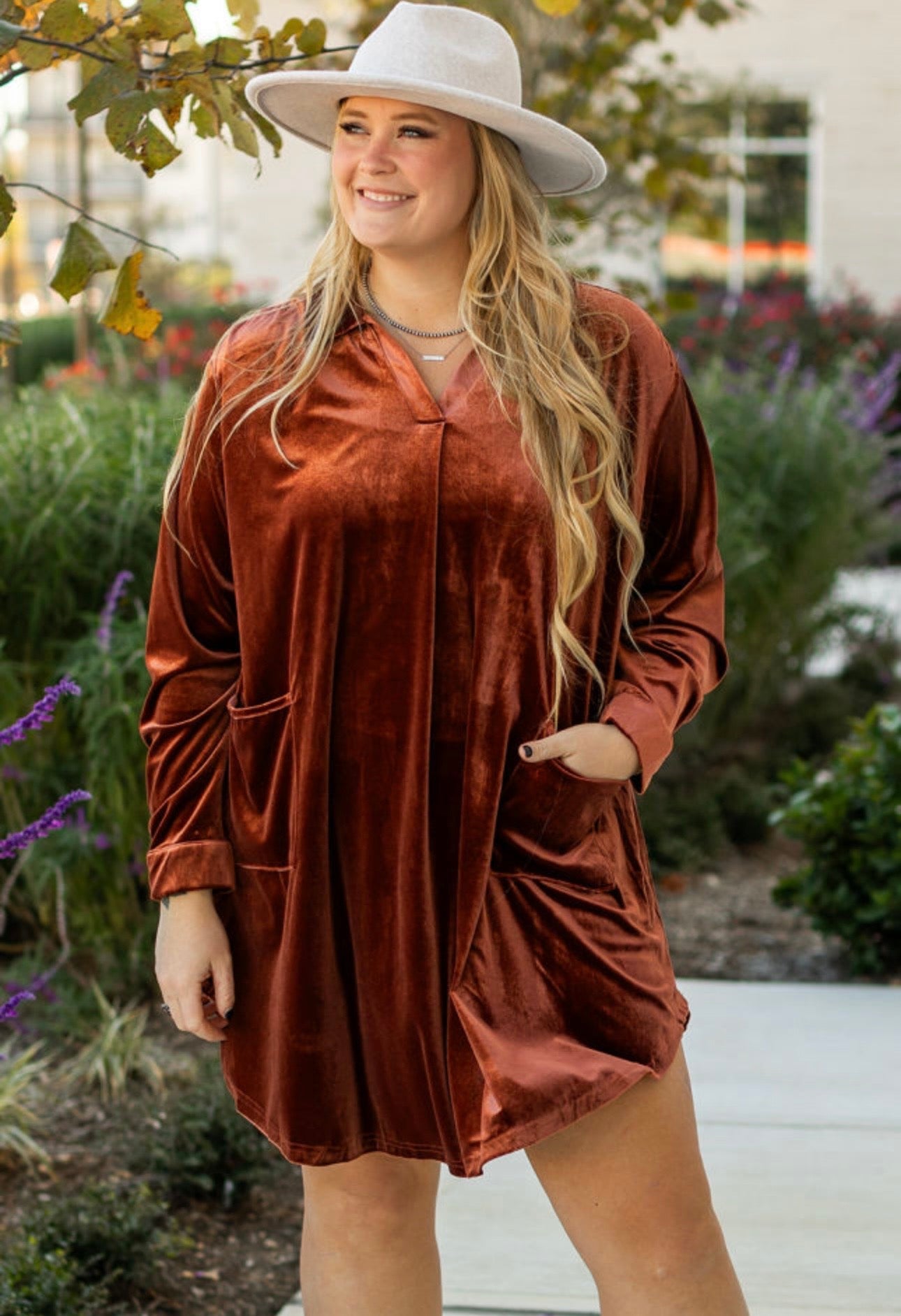 Velvet Curvy Fall Dresss