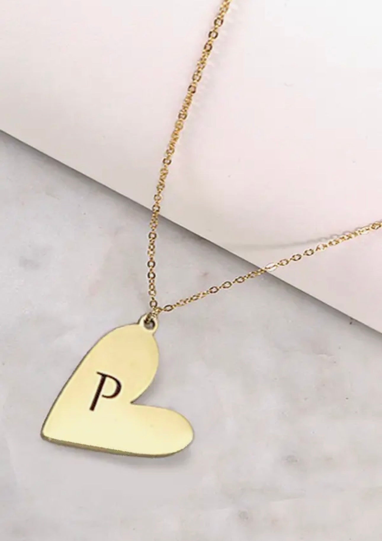 Heart Initial Necklace