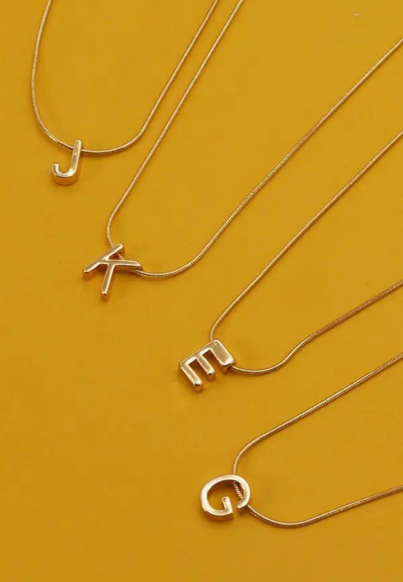 Snake Chain Initial Pendant Necklace