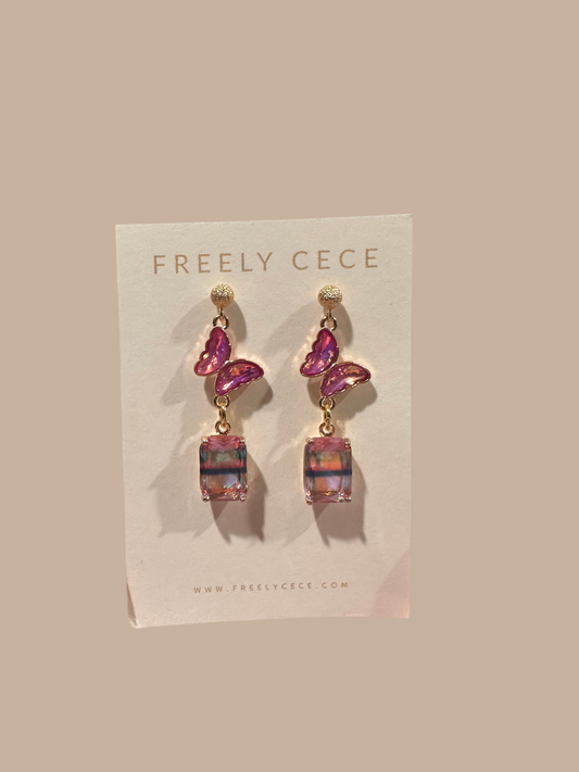 Multicolor Butterly Earrings