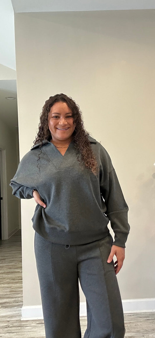 Grey 2 Piece Pants Set