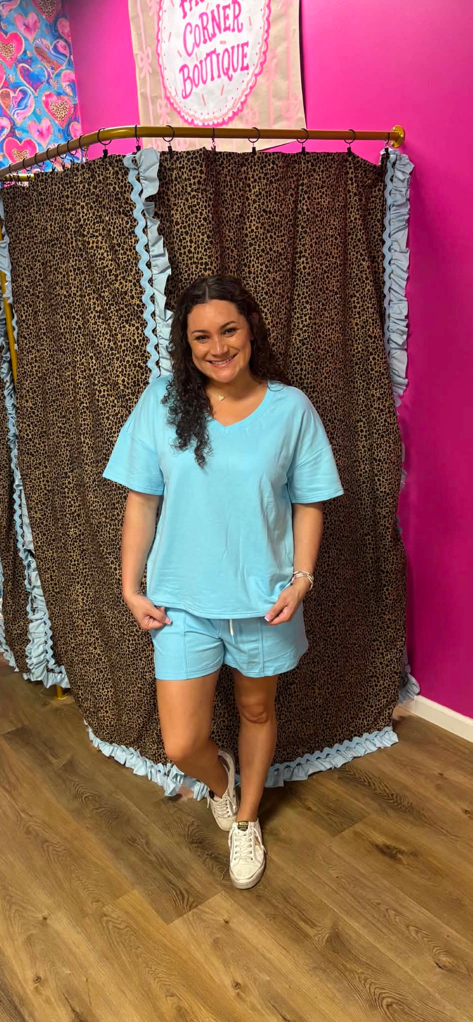 Abby Blue Shorts Set