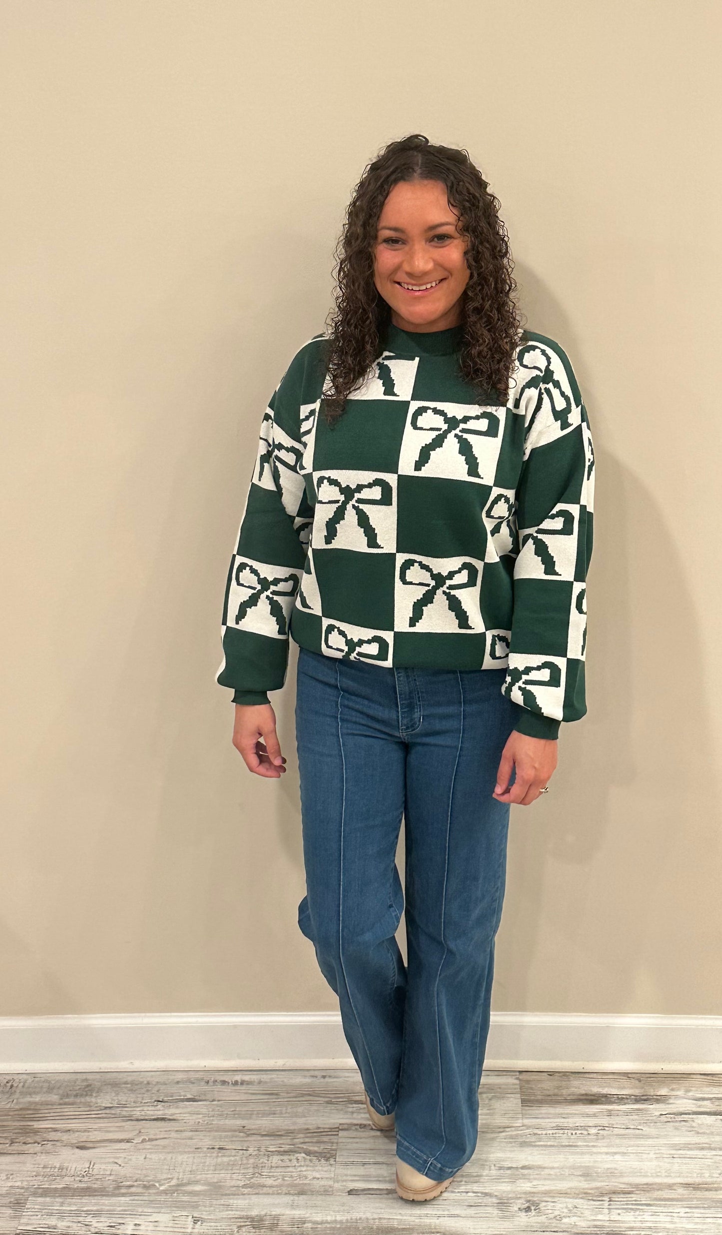Green Bow Sweater