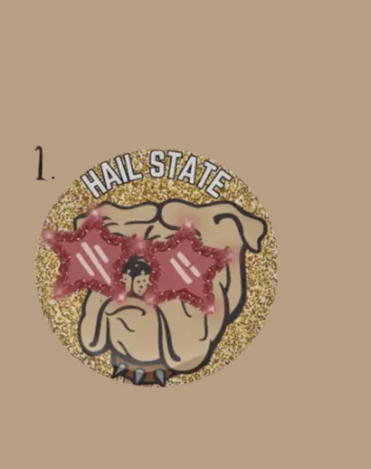 Hail State Star Eyes Button