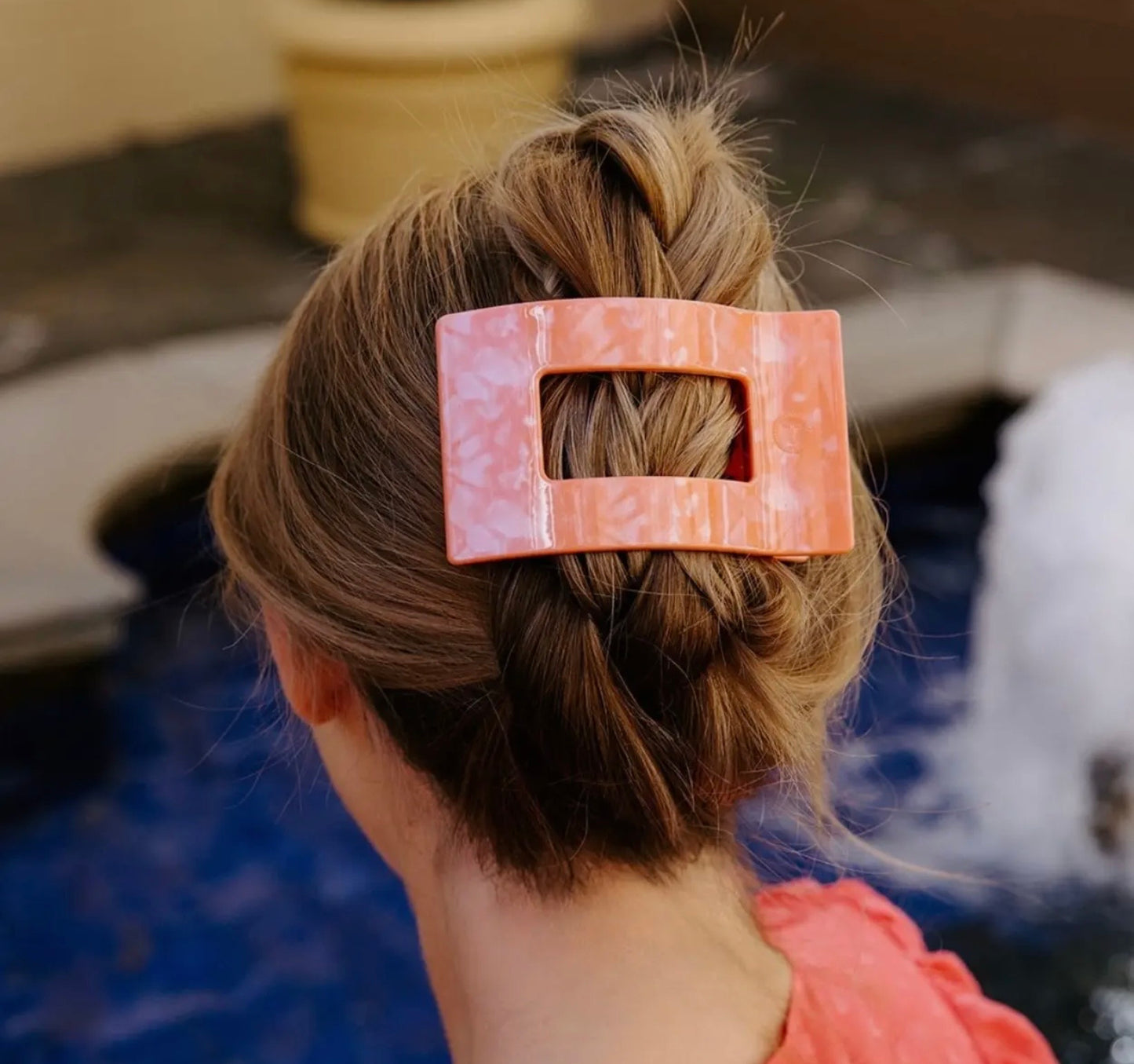 Teleties Rectangle Dreamsickle Flat Hair Clip