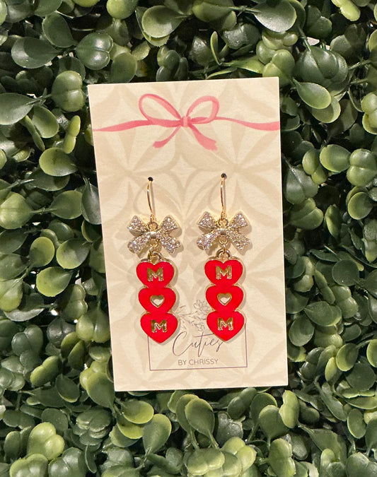 Red Mom Earrings