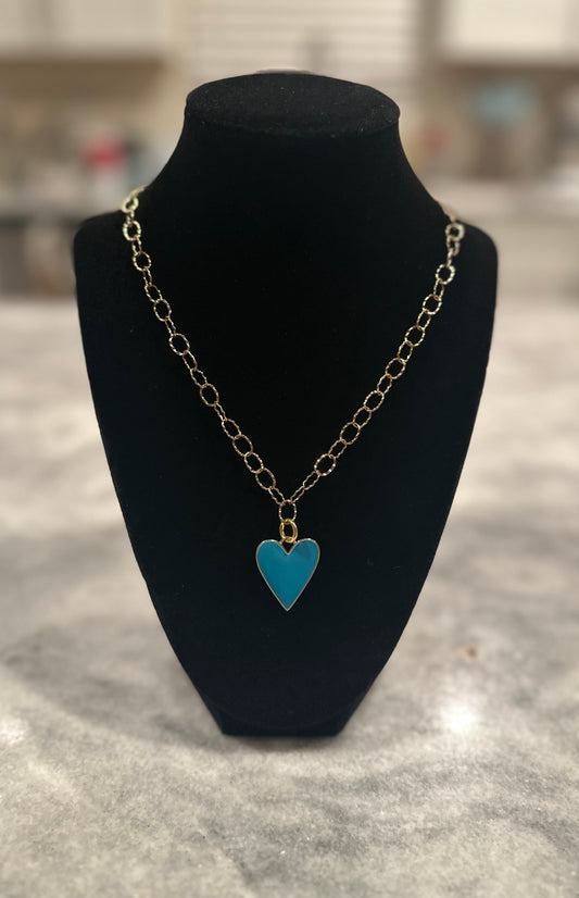 Blue Heart Charm Necklace 🩵