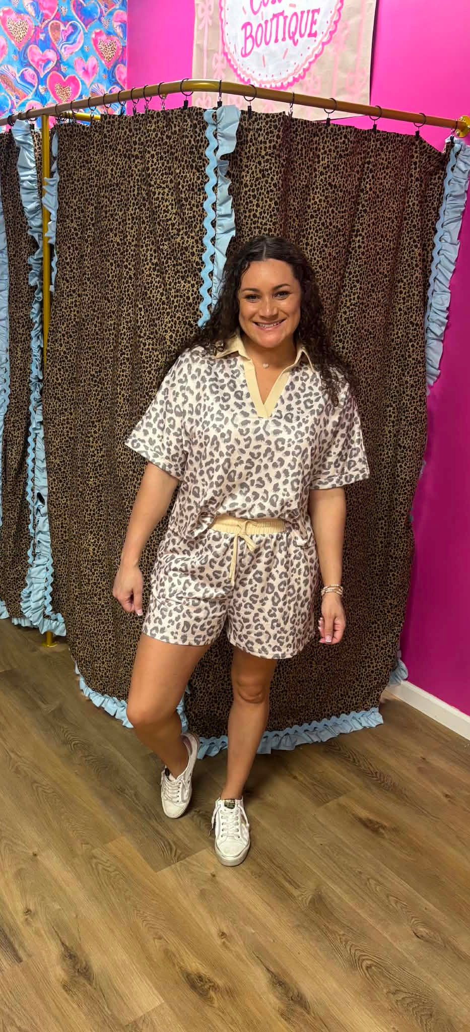 Rebecca Cheetah Shorts Set