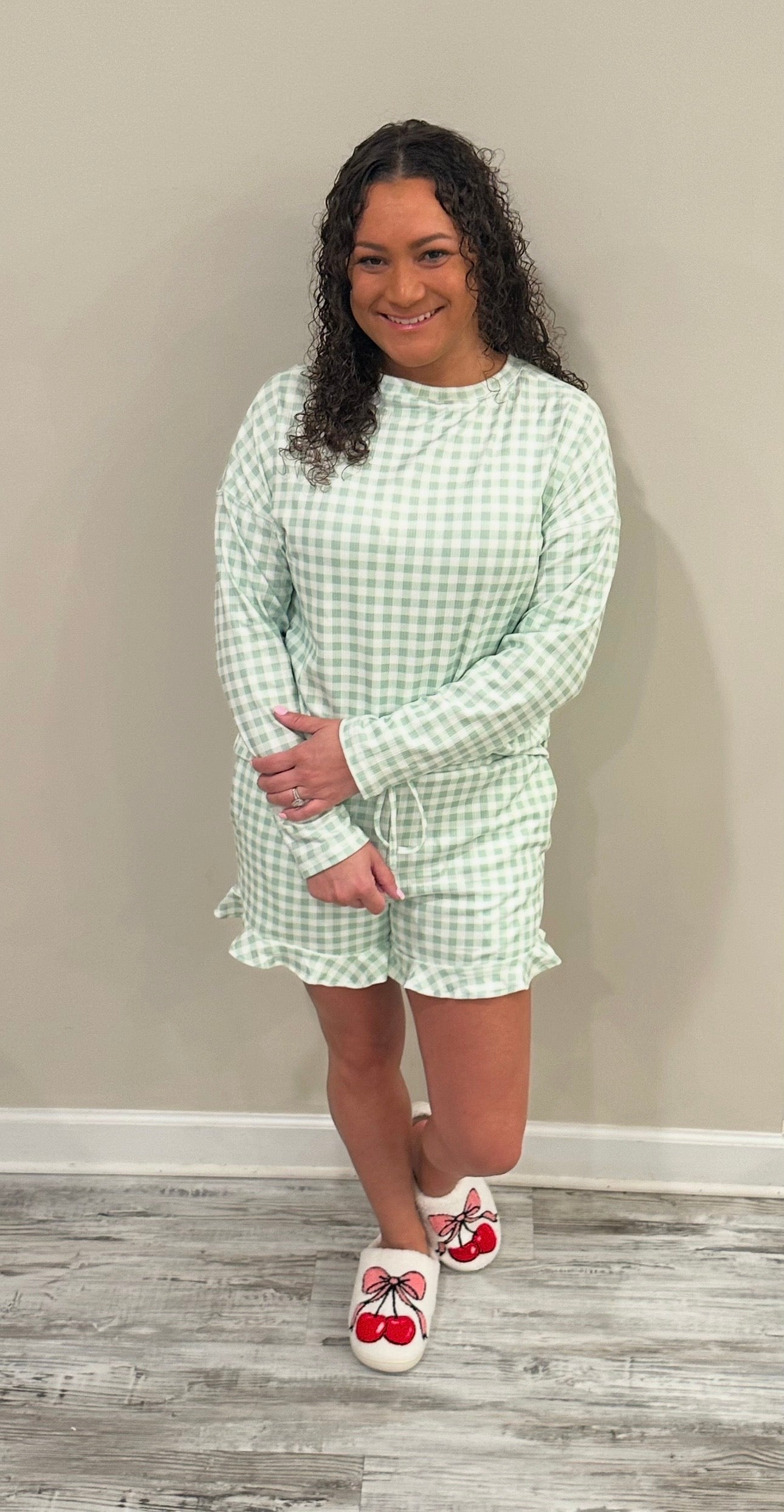 Green Gingham Lounge Set