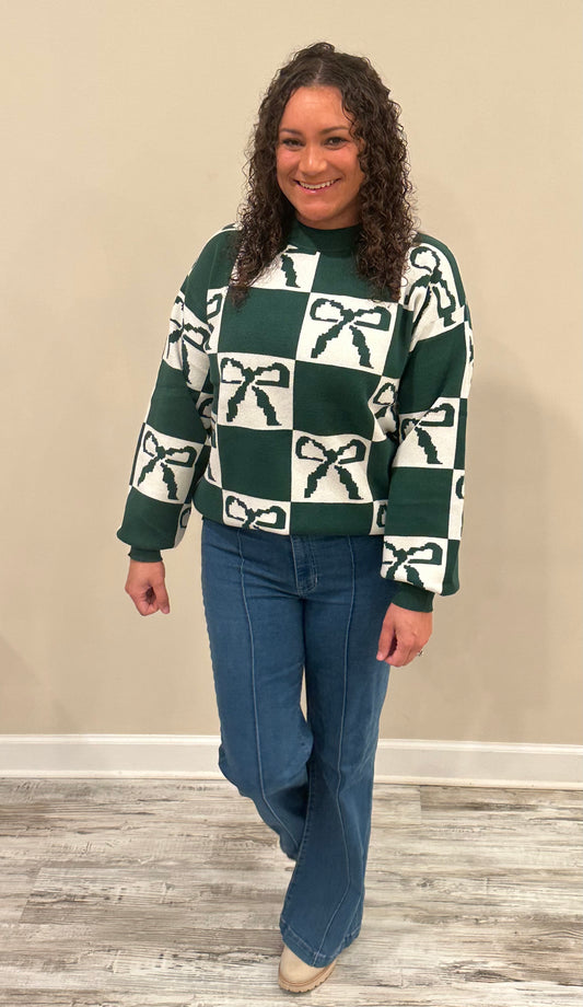 Green Bow Sweater