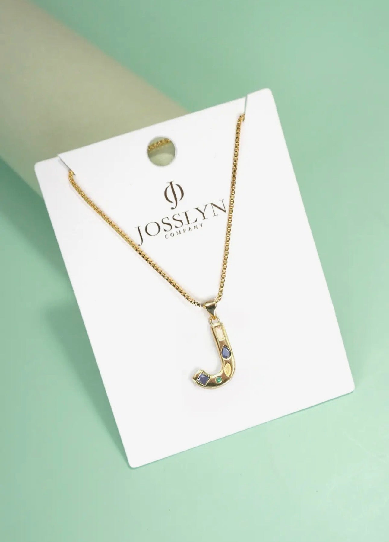 Initial Multicolor Rhinestone Necklace