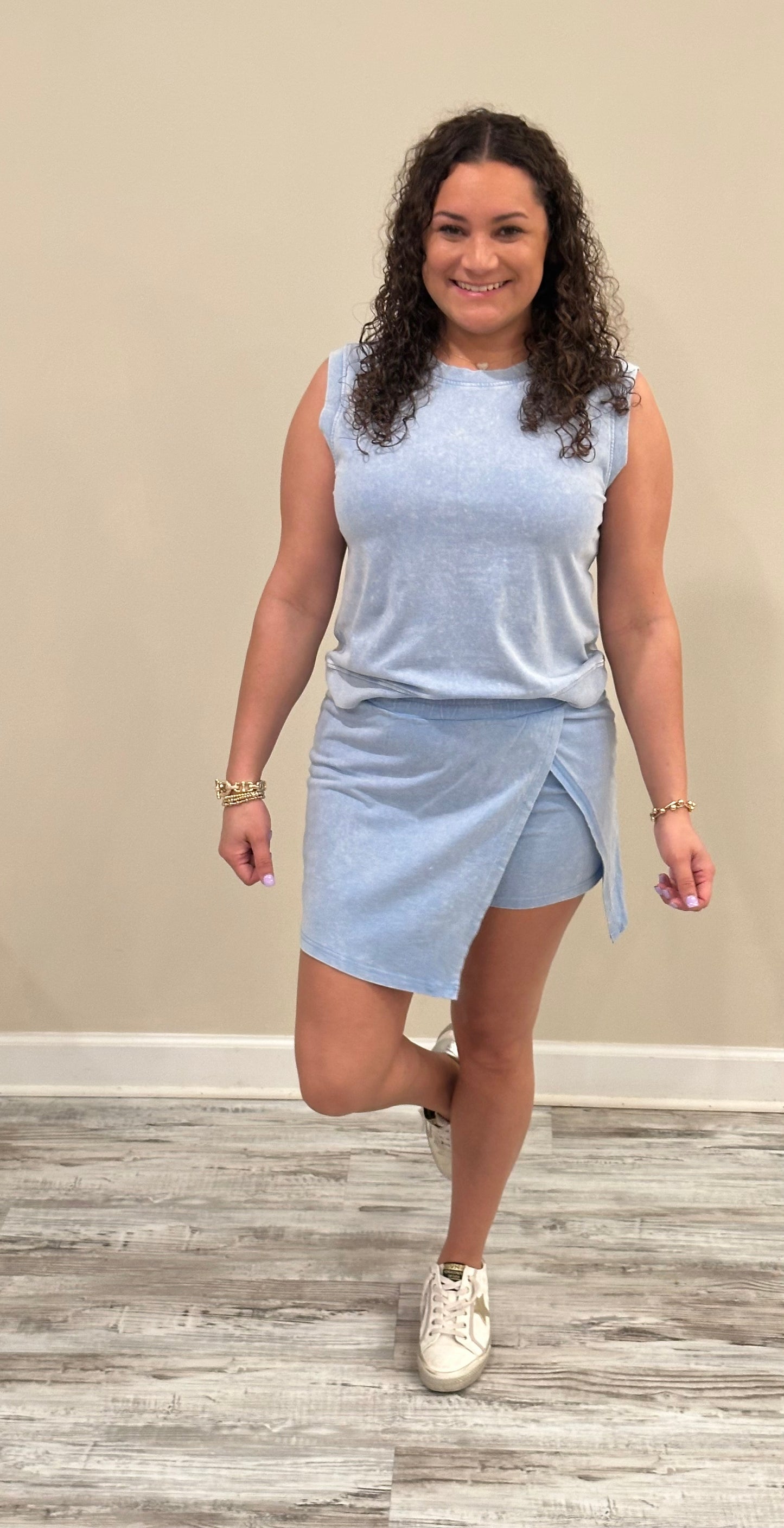 Emily Blue 2 Piece Skort Set