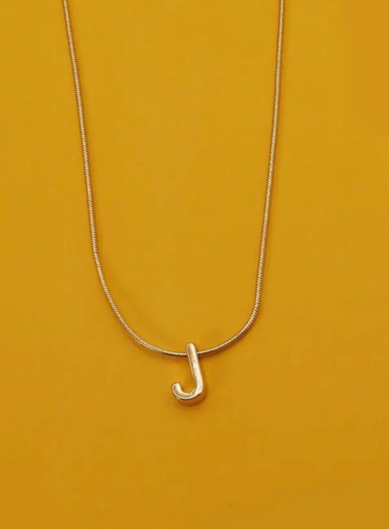 Snake Chain Initial Pendant Necklace