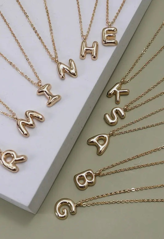 Bubble Personalized Initial Necklace