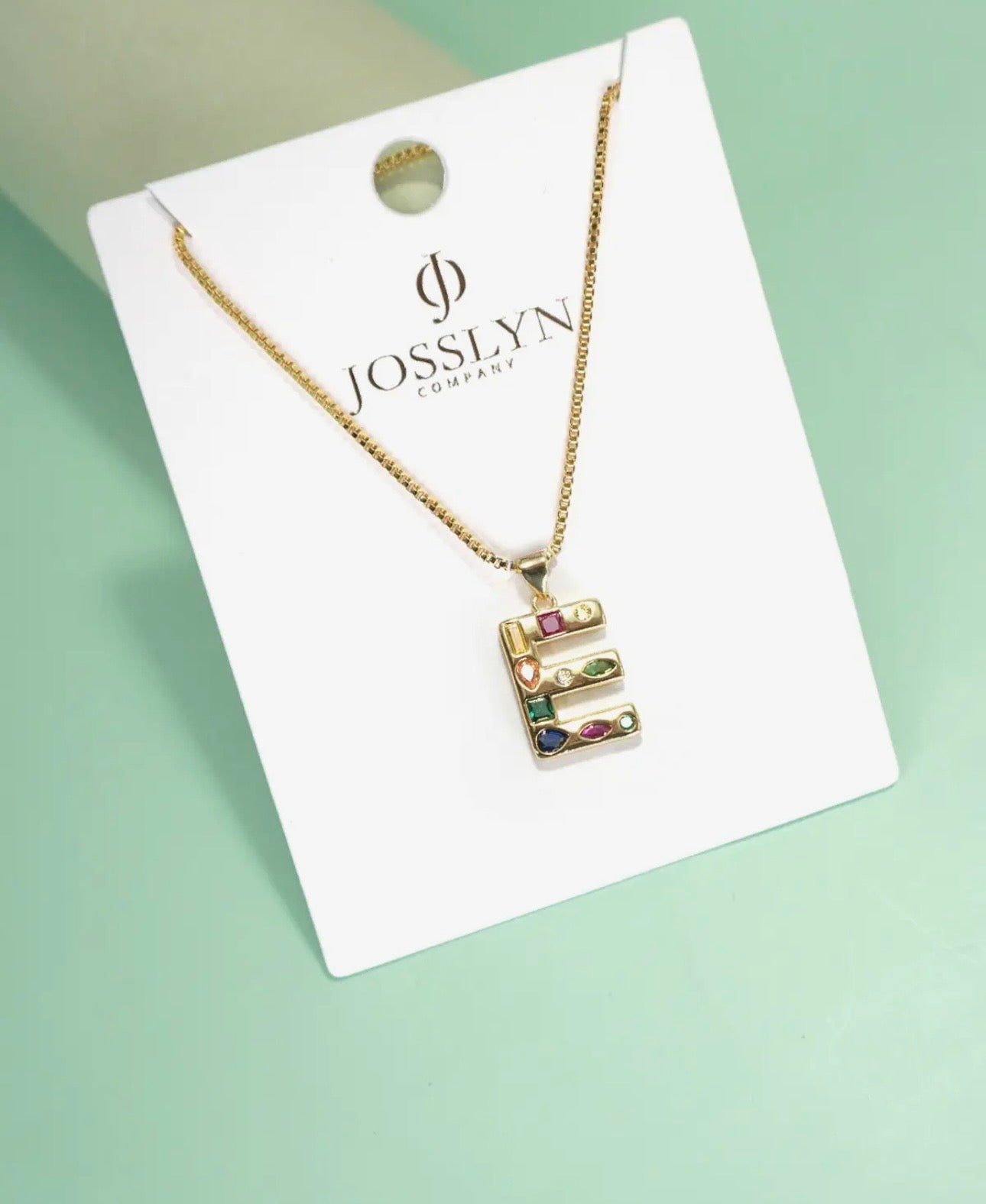 Initial Multicolor Rhinestone Necklace
