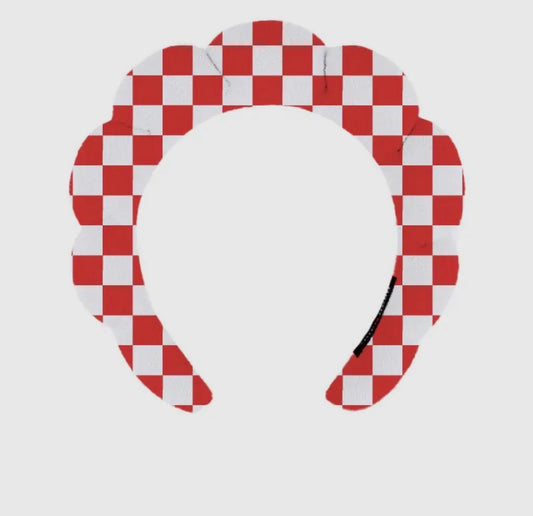 Red and White Checkered Spa Headband
