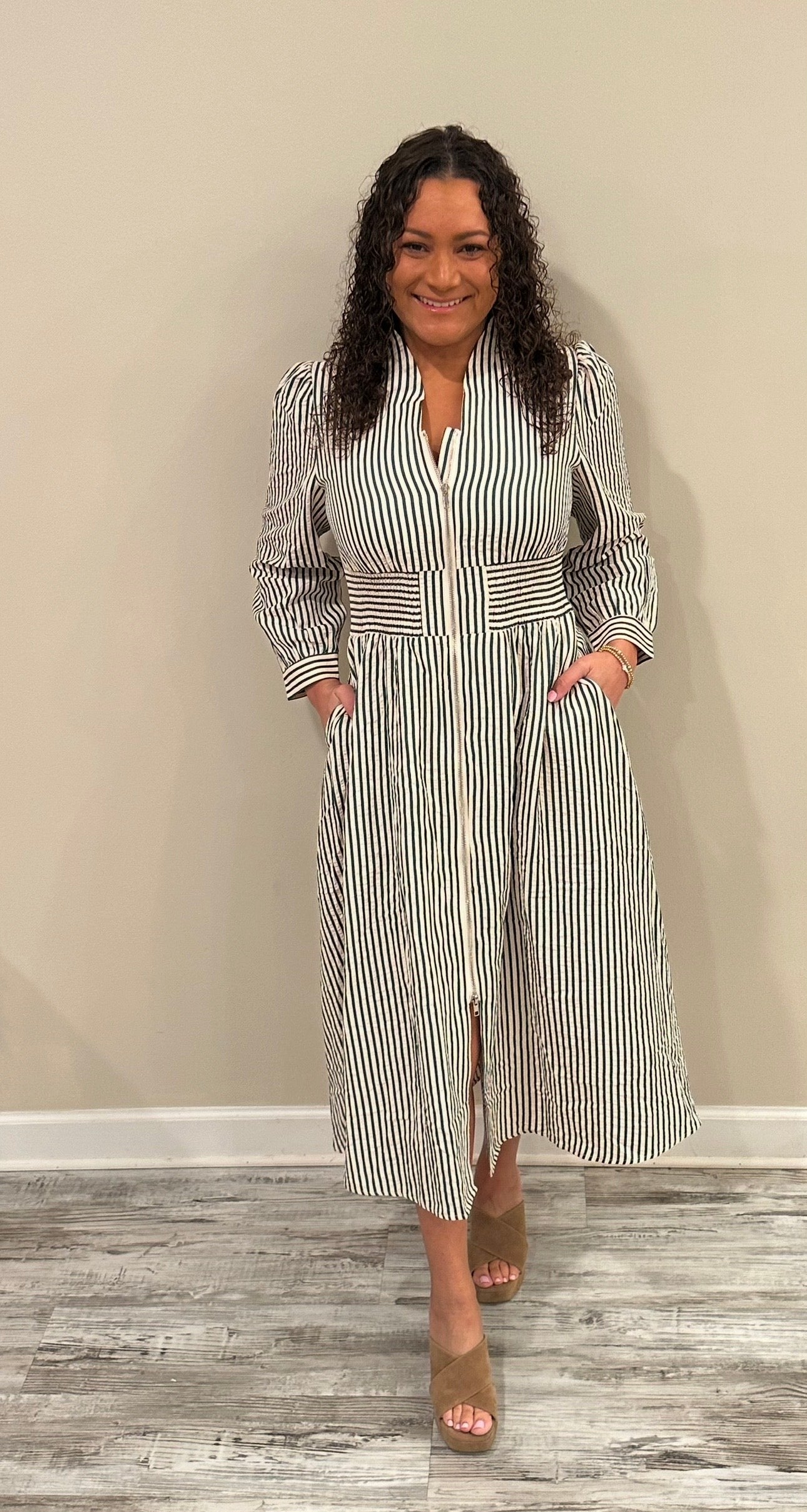 Green Striped Lola Dress